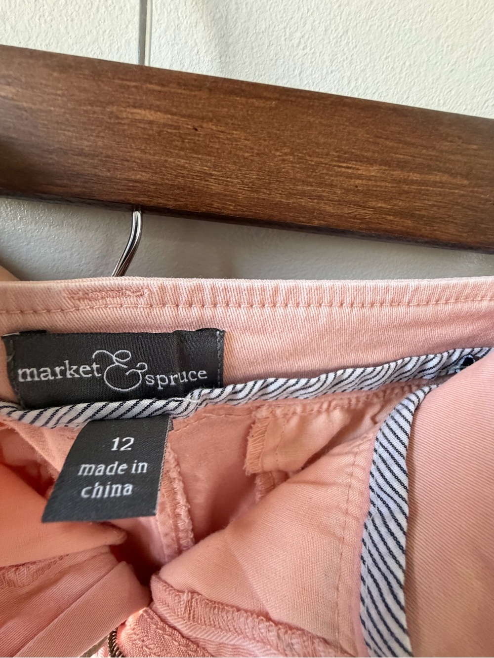 Market & Spruce Pink Chino Shorts | 3" Inseam | Stretch Casual | Women's 12 - Picture 4 of 8